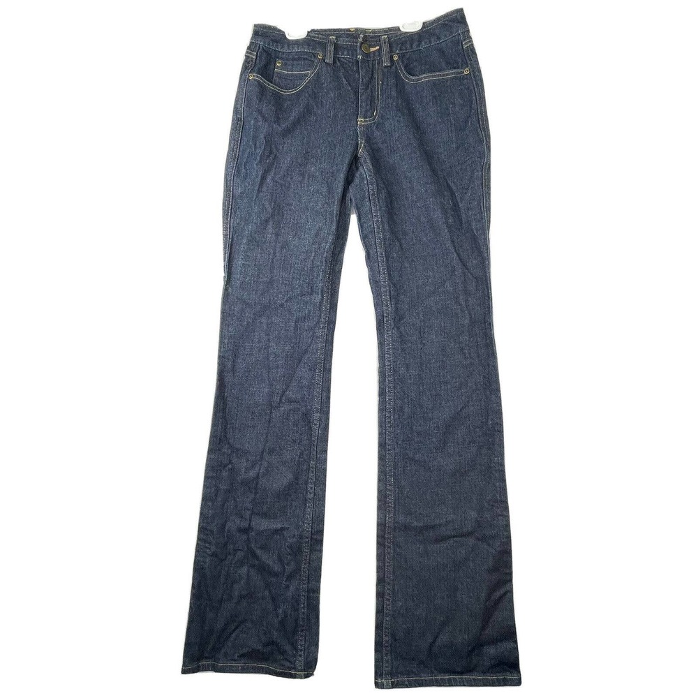 Duluth Trading 4 Long Womens Size 4 X 35” Dark Wash Bootcut Blue Jeans